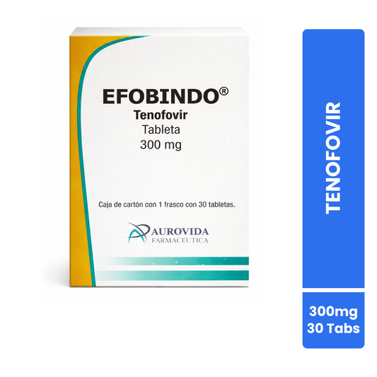 Efobindo Tenofovir 300 Mg Frasco Con 30 Tabletas Aurovida