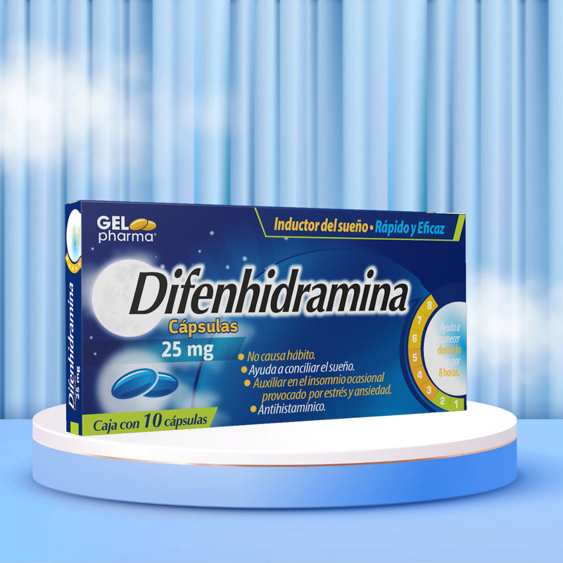 Difenhidramina 25 Mg Caja Con 10 Cápsulas Gelpharma