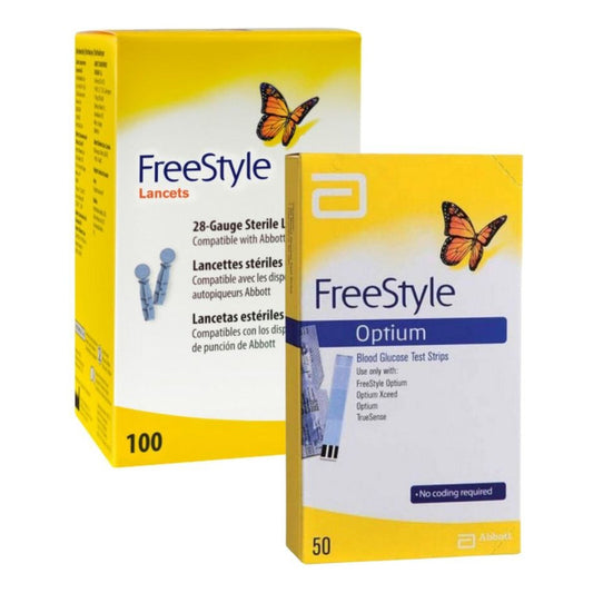 Abbott Paquete De 50 Tiras Optium Y 100 Lancetas Freestyle