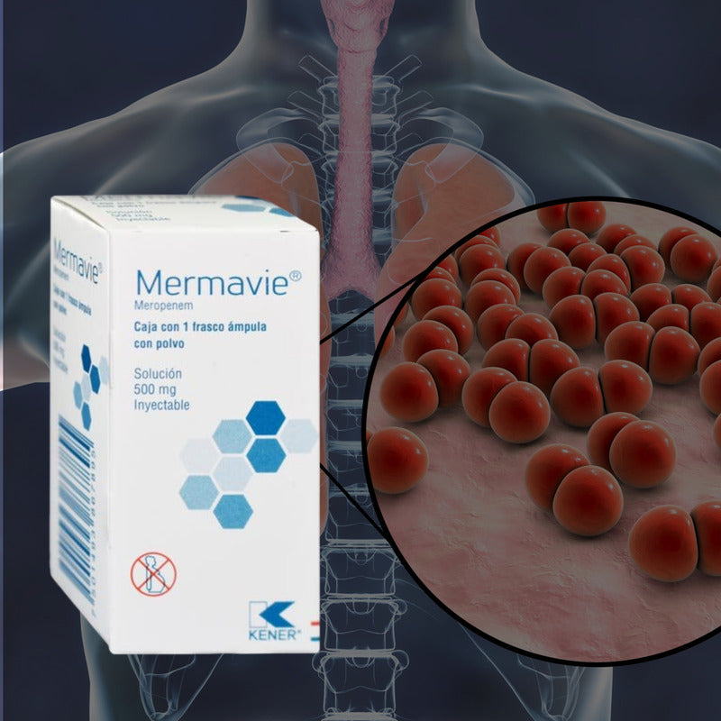 Mermavie Meropenem Solución Inyectable 500mg 1 Frasco Ámpula