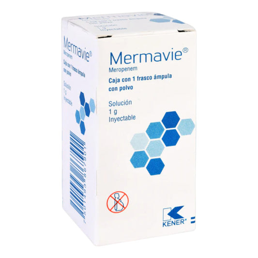 Mermavie Meropenem Solución Inyectable 1g 1 Frasco Ámpula