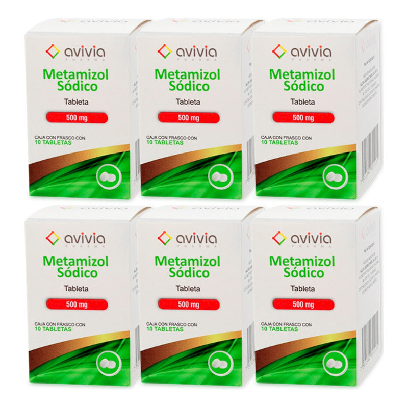 Metamizol Sódico 500 Mg 6 Frascos Con 10 Tabletas C/u Avivia