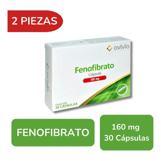 Fenofibrato 160 Mg 2 Cajas Con 30 Cápsulas C/u Avivia