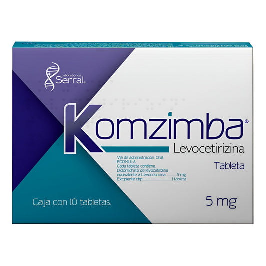 Komzimba Levocetirizina 5 Mg Caja Con 20 Tabletas