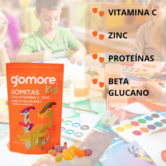 Gomore Kids Gomitas Con Vitamina C, Zinc Y Beta Glucano Frutas