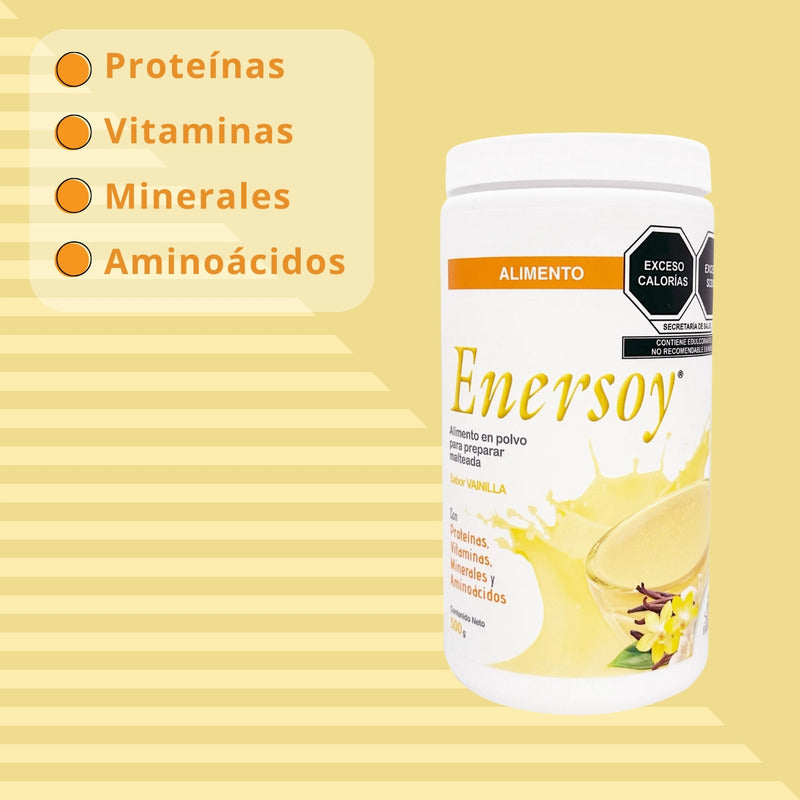 Enersoy Polvo 500 G Para Malteada De Vainilla Con Proteínas Vainilla
