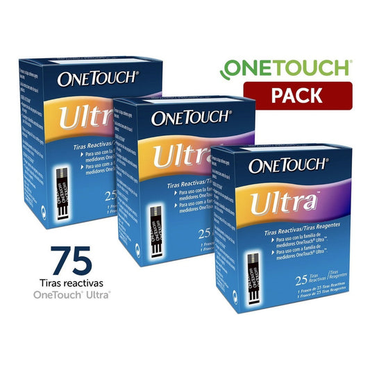 Onetouch Ultra Paquete 75 Tiras Reactivas Para Glucómetro