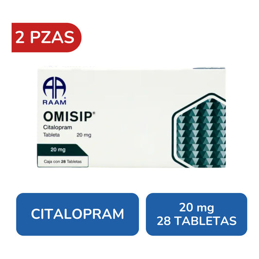Omisip Citalopram 20 Mg 2 Cajas 28 Tabletas C/u Raam