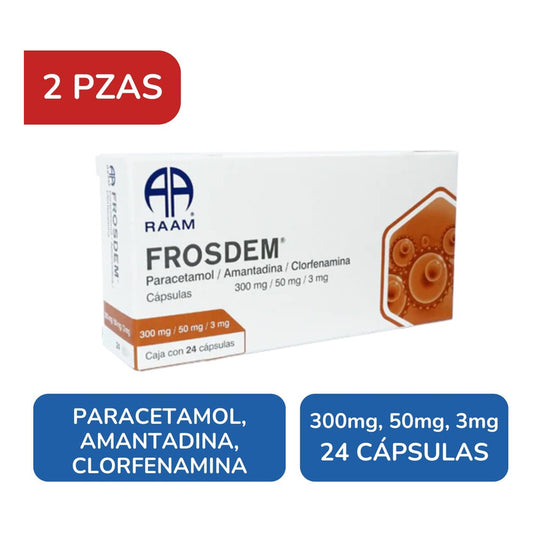 Frosdem Paracetamol Amantadina Clorfenamina 2cjs 24 Cápsulas