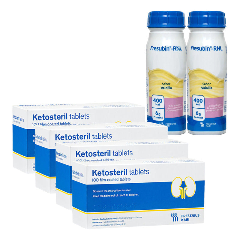 Fresenius Kabi Ketosteril 100 Tabletas 630 Mg 4 Cajas Sin Sabor