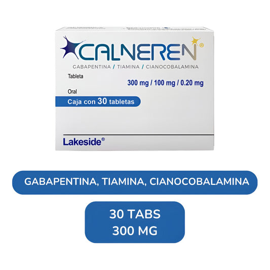 Calneren Gabapentina 30 Tabletas 300 Mg/ 100 Mg /0.2 Mg