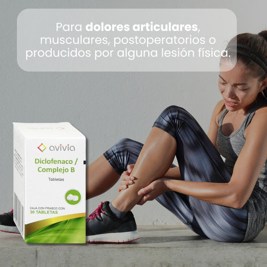 Avivia Diclofenaco/complejo B 4caja De 30 Tabletas 50mg C/u