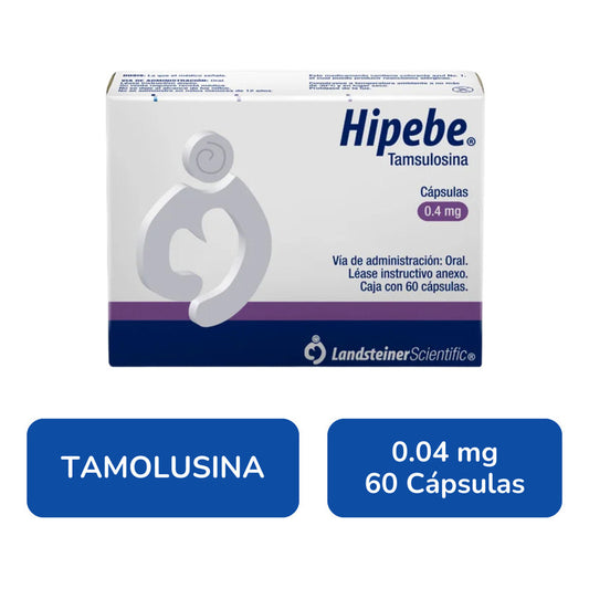 Hipebe Tamsulosina 0.4 Mg 60 Cápsulas Liberación Prolongada_