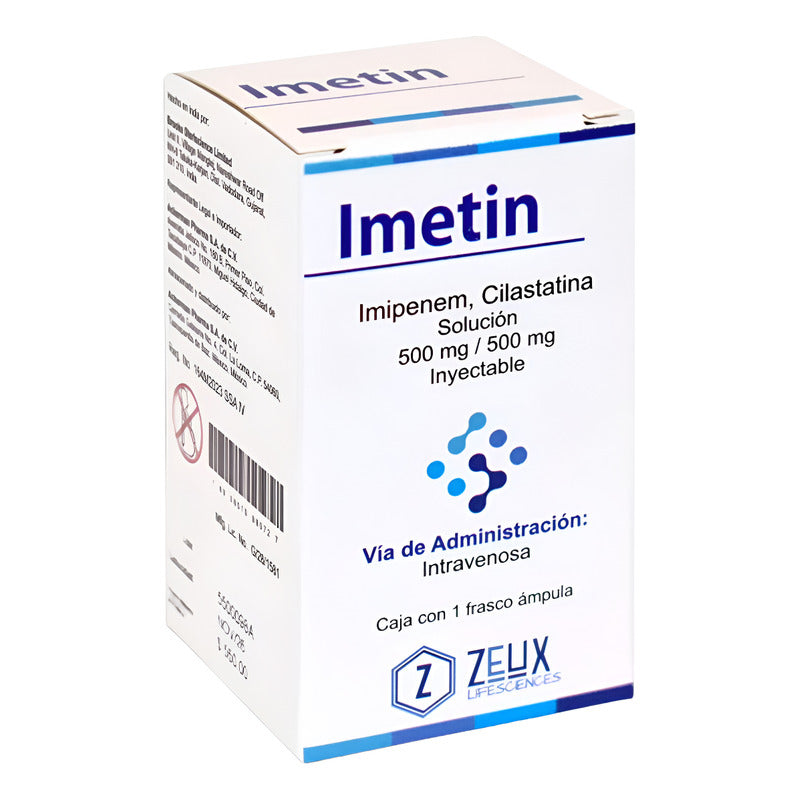 Imetin Imipenem, Cilastatina 500 Mg/500 Mg Sol. Inyect. Zeux