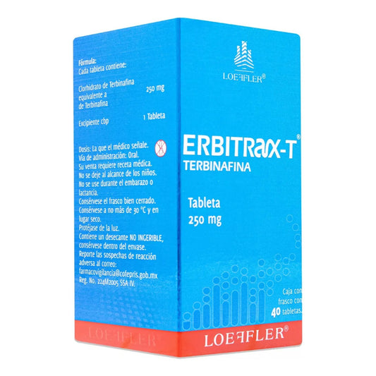 Erbitrax-t Tabletas 250 Mg, 40 Tabletas