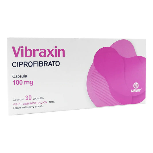 Ciprofibrato Vibraxin 100mg Caja Con 30 Cápsulas