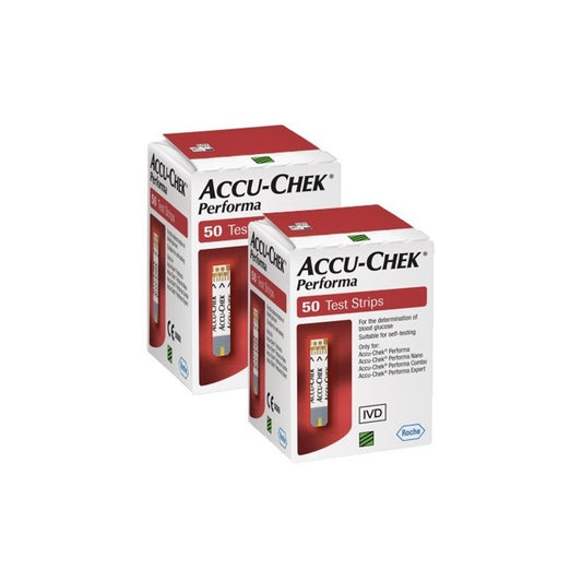 Paquete 100 Tiras Reactivas Accu - Chek Performa Glucómetro