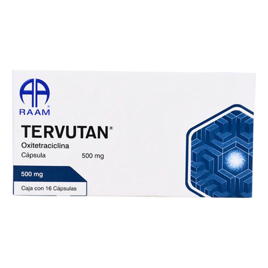 Tervutan Oxitetraciclina 500 Mg Caja Con 16 Cápsulas