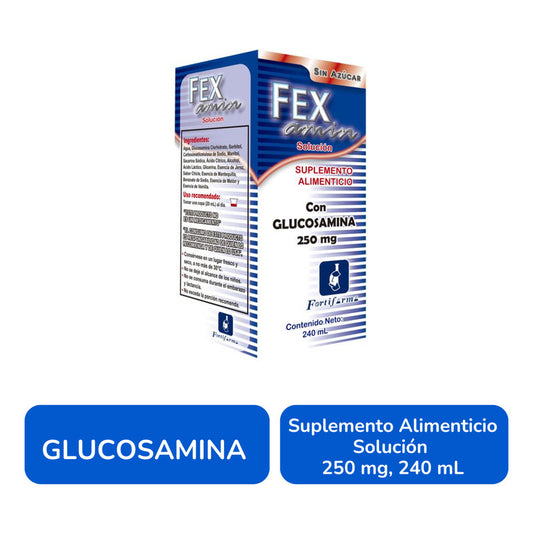Fex Amin Glucocosamina 250 Mg Frasco 240 Ml Natutech Sin Sabor
