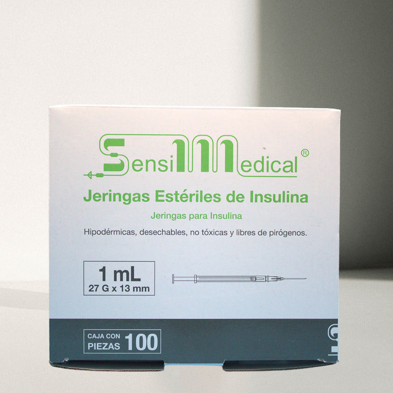 Jeringa P/ Insulina 1 Ml Con Aguja 27g X 13mm 100 Pzas Jayor 1 Ml