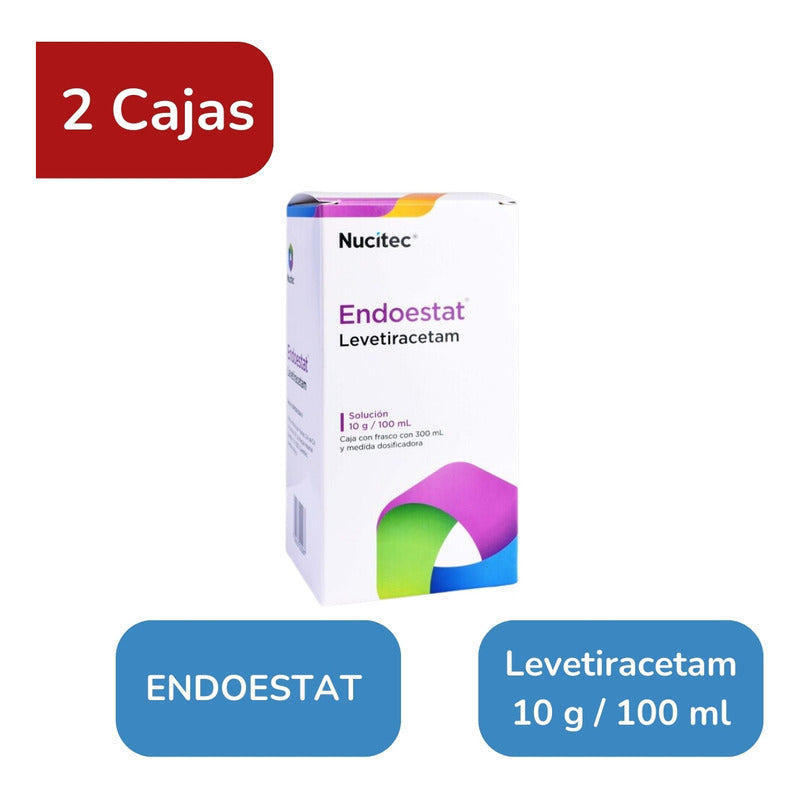Endoestat Levetiracetam Solución 10g / 100ml 2 Frascos 300ml
