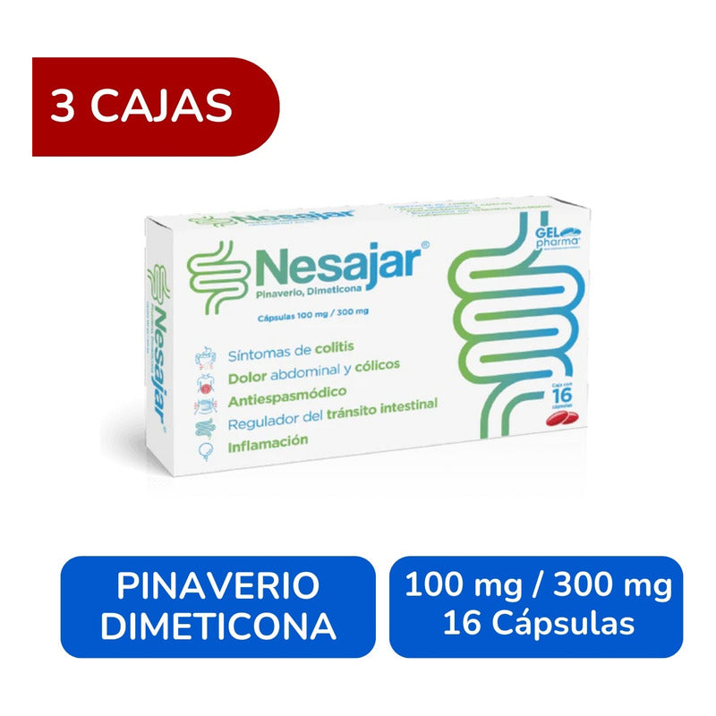 Nesajar Pinaverio Dimeticona 3 Cjs 16 Caps C/u Gelpharma