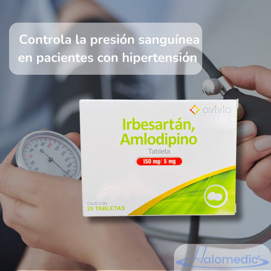 Irbesartán/amlodipino 150 Mg/5 Mg 28 Comprimidos Avivia