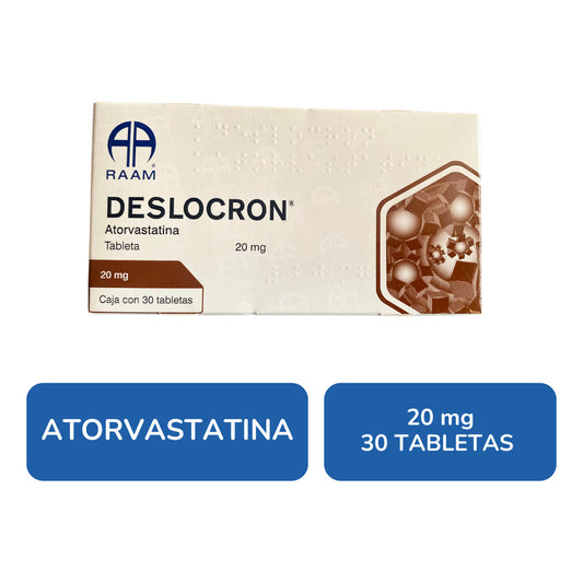 Deslocrón Atorvastatina 20 Mg Caja Con 30 Tabletas Raam