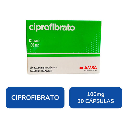 Ciprofibrato Amsa 100 Mg Con 30 Capsulas