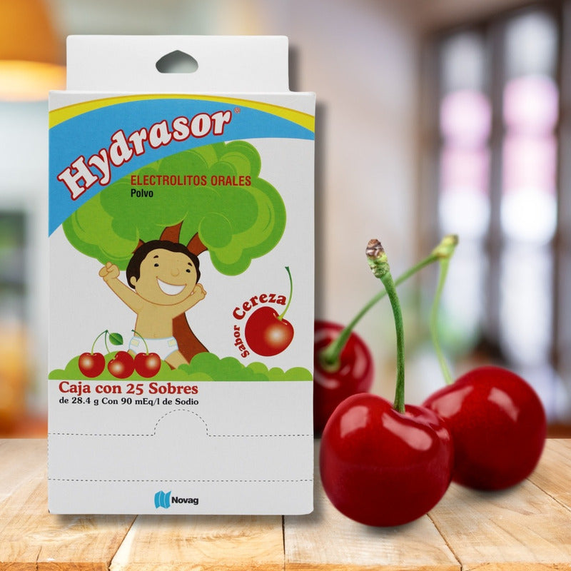 Hydrasor Electrolitos Orales Caja C/ 25 Sobres Sabor Cereza