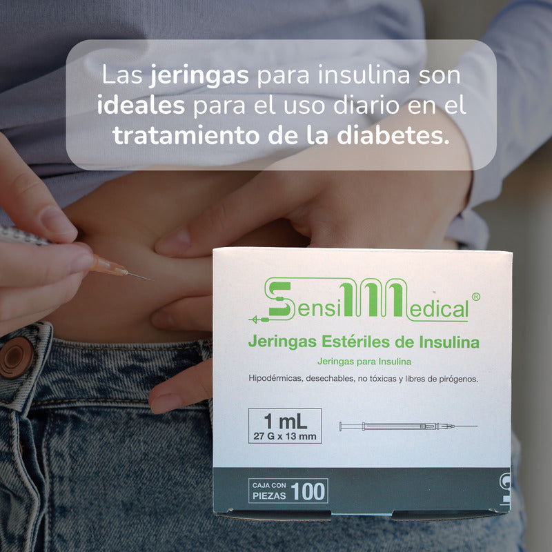 Jeringa P/ Insulina 1 Ml Con Aguja 27g X 13mm 100 Pzas Jayor 1 Ml