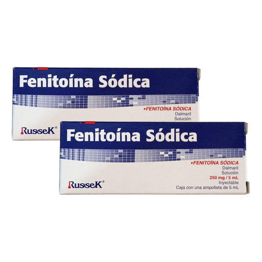 Fenitoína Sódica 250 Mg/5 Ml 2 Cjas Solución Inyectable