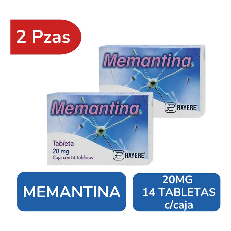 Pack Memantina 20 Mg 2 Cajas Con 14 Tabletas C/u