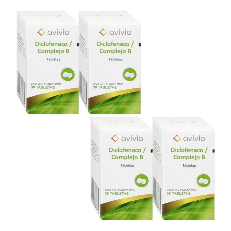 Avivia Diclofenaco/complejo B 4caja De 30 Tabletas 50mg C/u