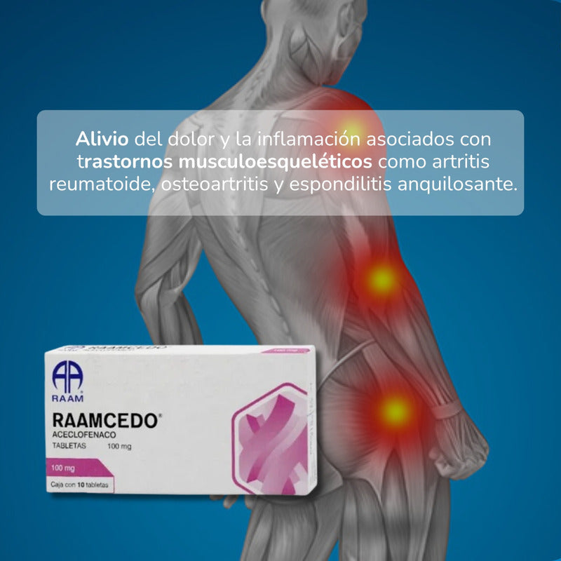 Raamcedo Aceclofenaco 100 Mg 3 Cajas Con 10 Tabletas C/u