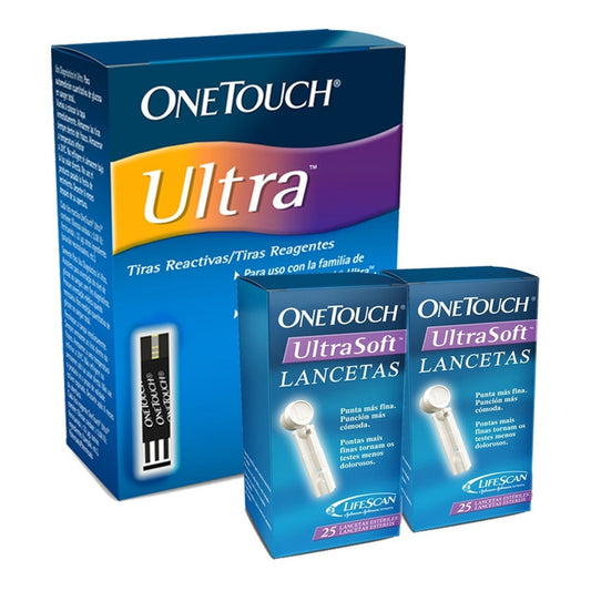 Onetouch Ultra Paquete Con 50 Tiras Y 50 Lancetas