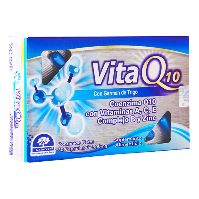 Vita Q10 Caja Con 30 Cápsulas De 500 Mg Natutech Sin Sabor