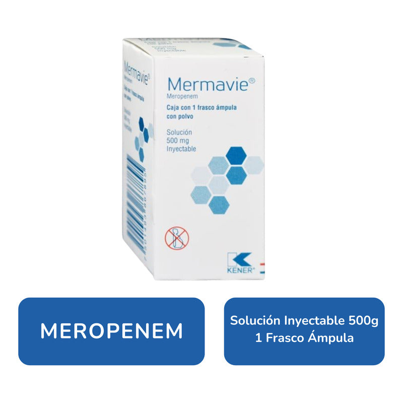 Mermavie Meropenem Solución Inyectable 500mg 1 Frasco Ámpula
