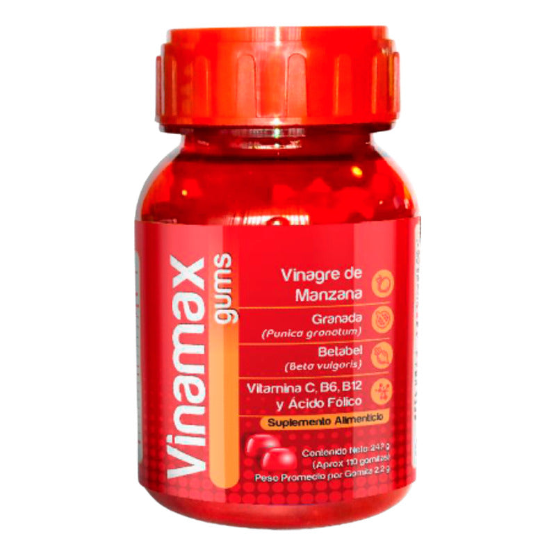 Vinamax Gums Frasco Con 110 Gomitas 242 G. Natutech Sin Sabor