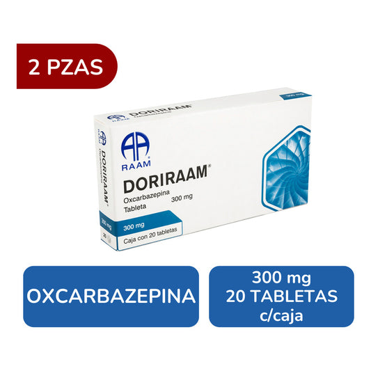 Doriraam Oxcarbazepina 300 Mg 2 Cajas 20 Tabletas C/u Raam