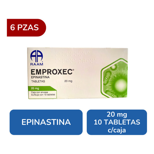 Emproxec Epinastina 20 Mg 6 Cajas Con 10 Tabletas C/u Raam
