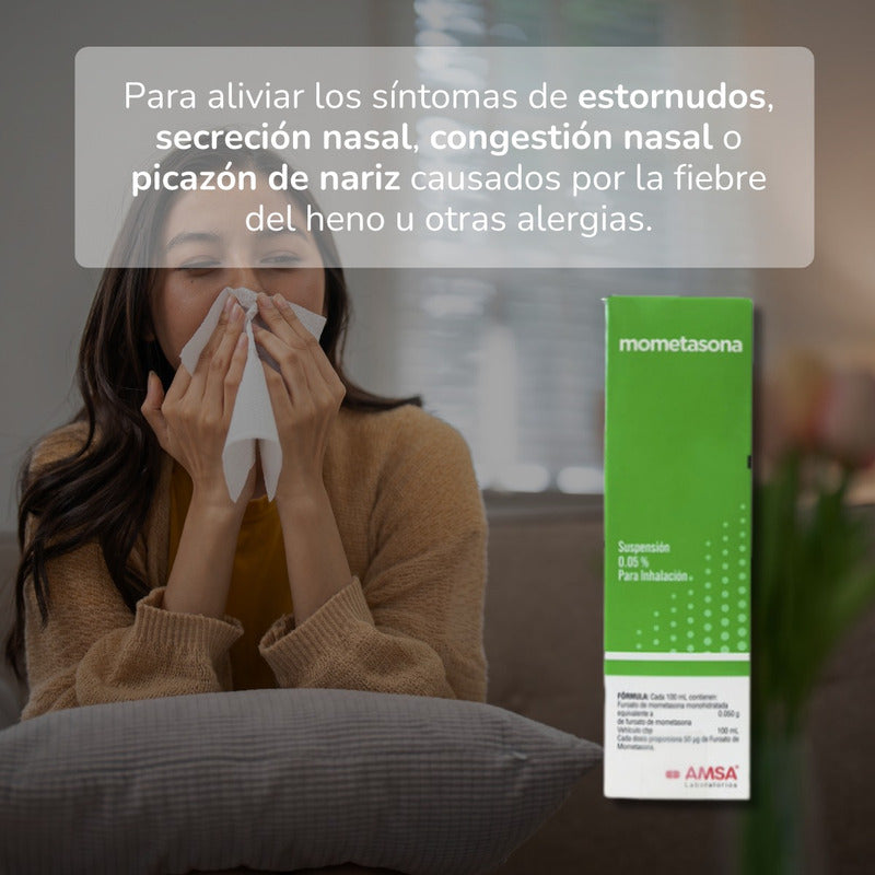Mometasona Inhalación Nasal 0.05% 18 Ml Suspensión 2 Frascos