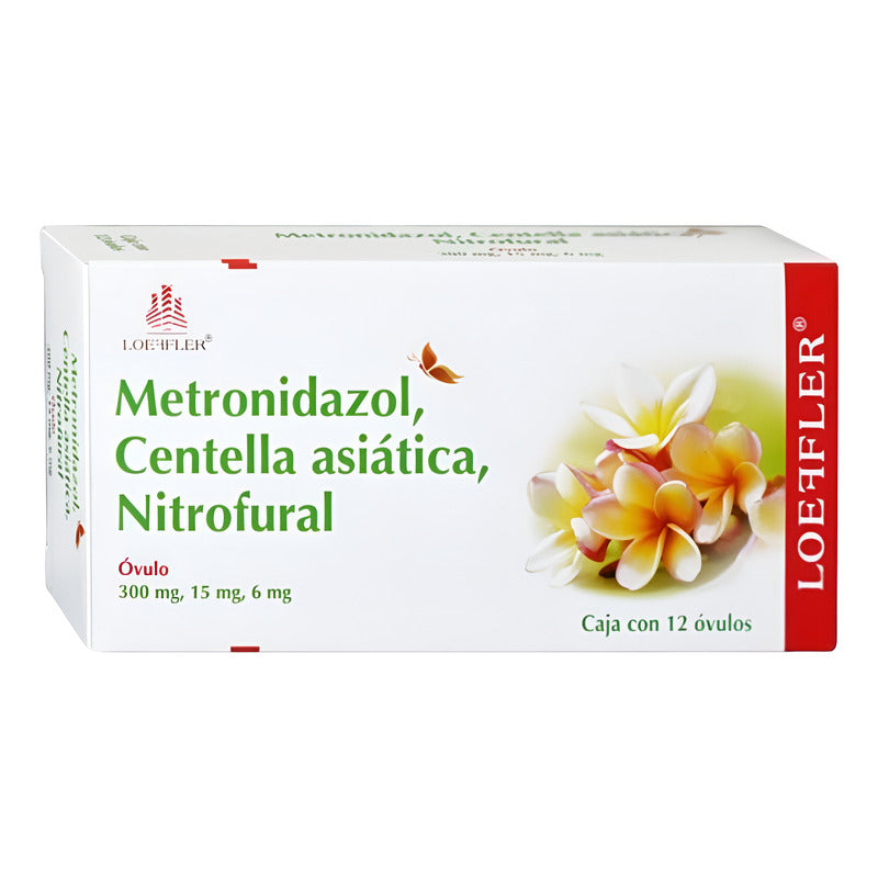 Metronidazol Centella Asiática Nitrofural 12 Óvulos Loeffler