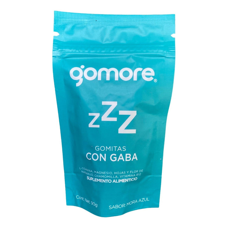 Gomore Gomitas Con Gaba, L-teanina Magnesio 3 Bolsas 90g C/u Mora Azul