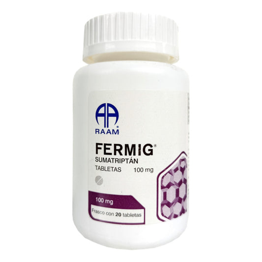 Fermig Sumatriptan Raam 100mg Frasco Con 20 Tabletas