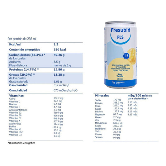 Fresubin Pls Vainilla 15 Piezas Con 236 Ml C/u