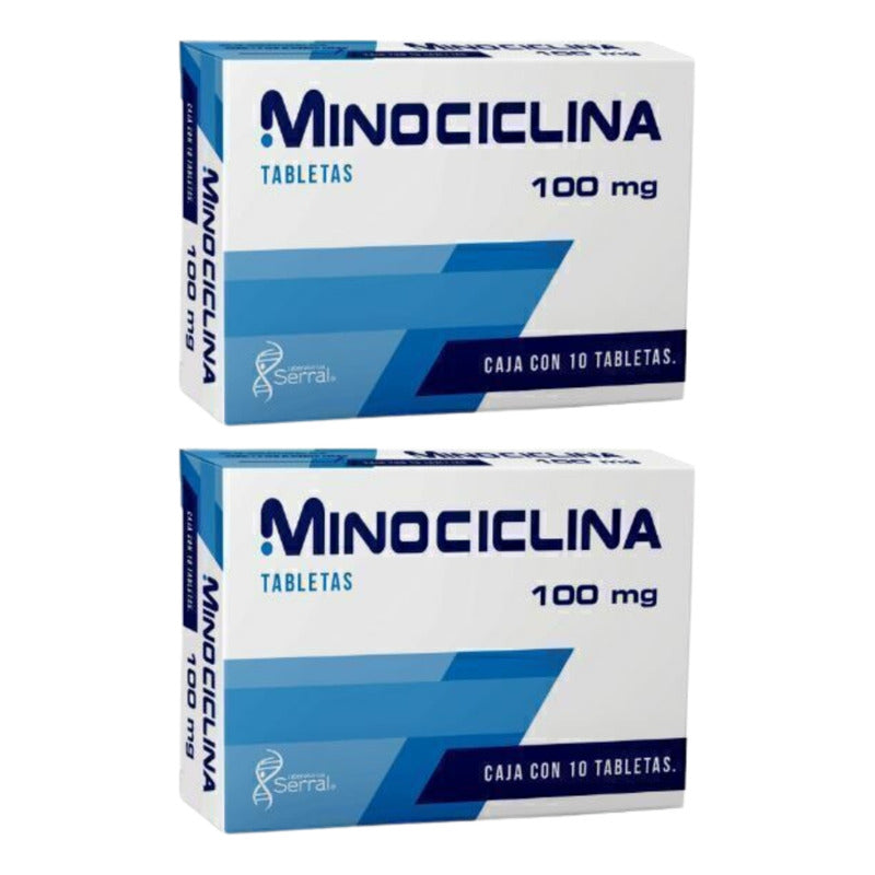 Minociclina Serral 2 Cajas 100 Mg Con 10 Tabletas C/u