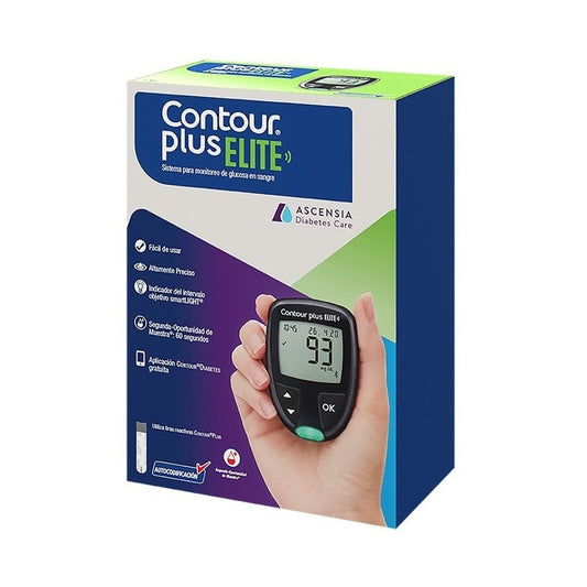 Glucómetro Contour Plus Elite Bluetooth Paquete Con 5 Piezas