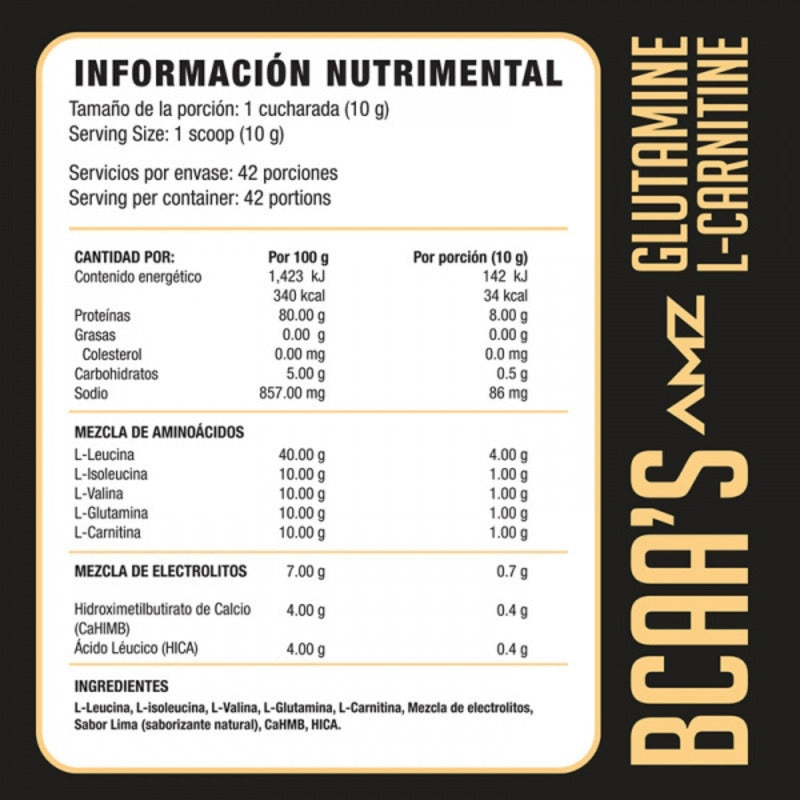 Amz Bcaa's Aminoácidos 420 G Sabor Naranja 42 Servs Naranja