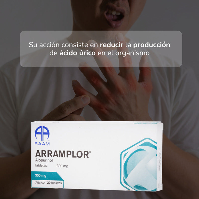 Arramplor Alopurinol 300 Mg 3 Cajas 20 Tabletas C/u Raam